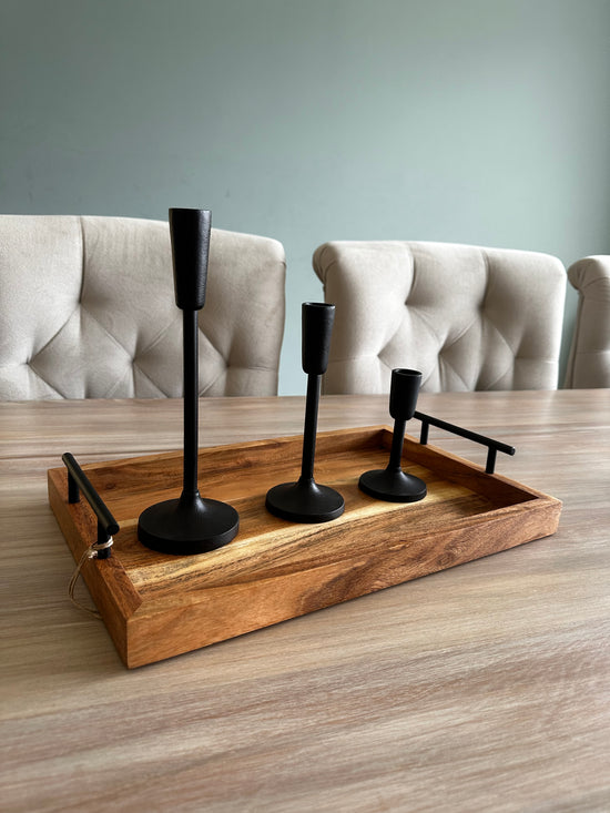 Set de 3 candeleros de metal