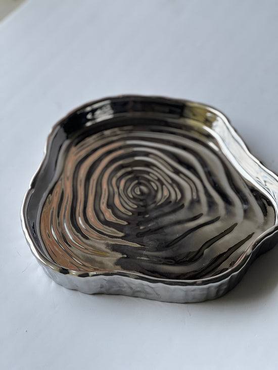 Mini tray imitiacion rodaja de madera plat