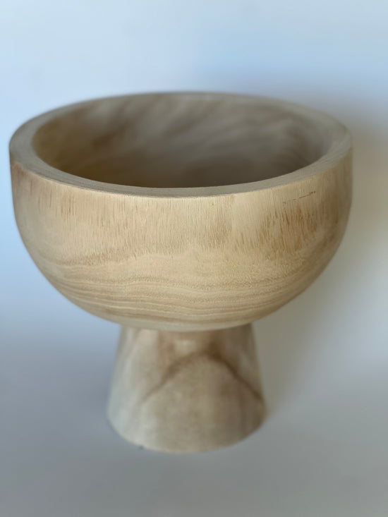 Bowl de madera pedestal