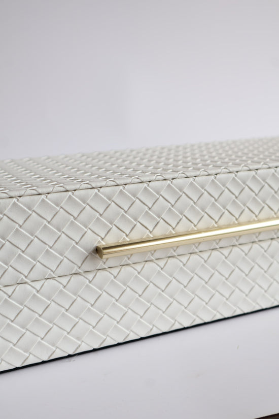 Caja blanca Faux Leather rectangular