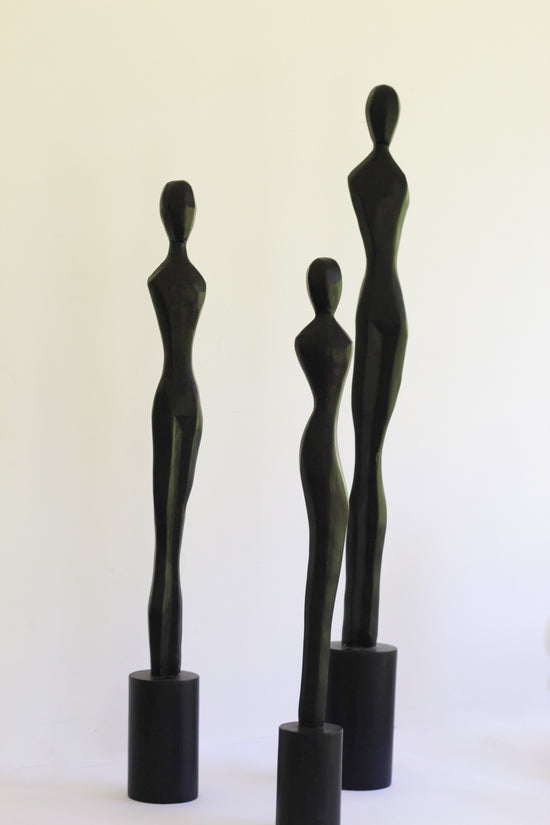 Esculturas femeninas negras set de 3 unidades