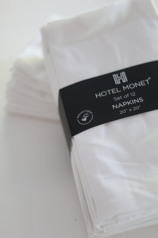 Set de 12 servilletas blancas marca Hotel Monet