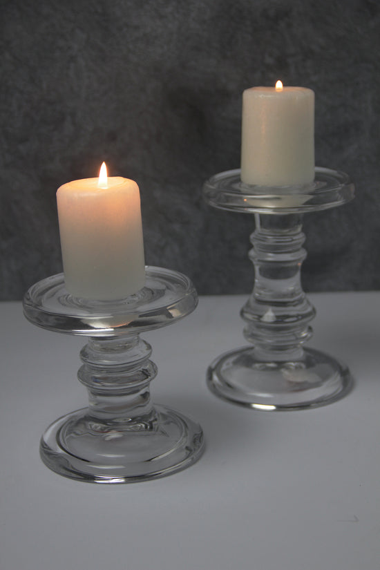 Candelero de vidrio pequeño vela o candela